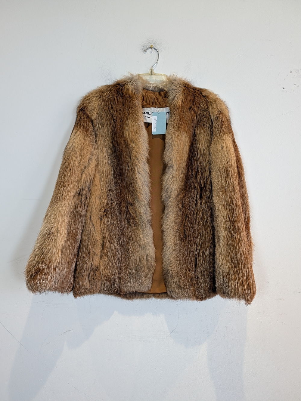 Vintage Anne Klein Michael Forrest Coyote Fur Coat, Size Small